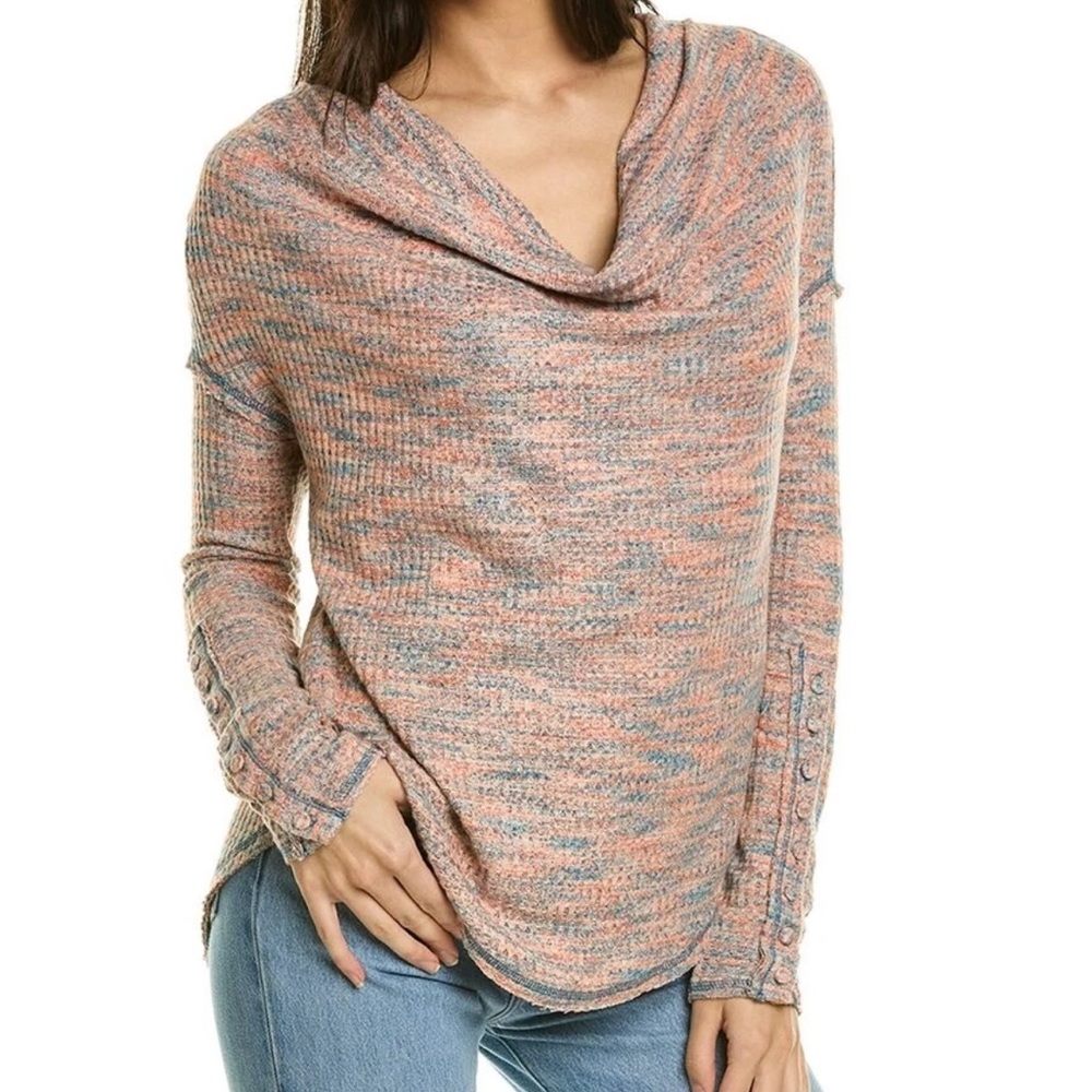 Free People Misty Top Cowl Neck Sweater - Size Large|Boho|On or Off Shoulder
